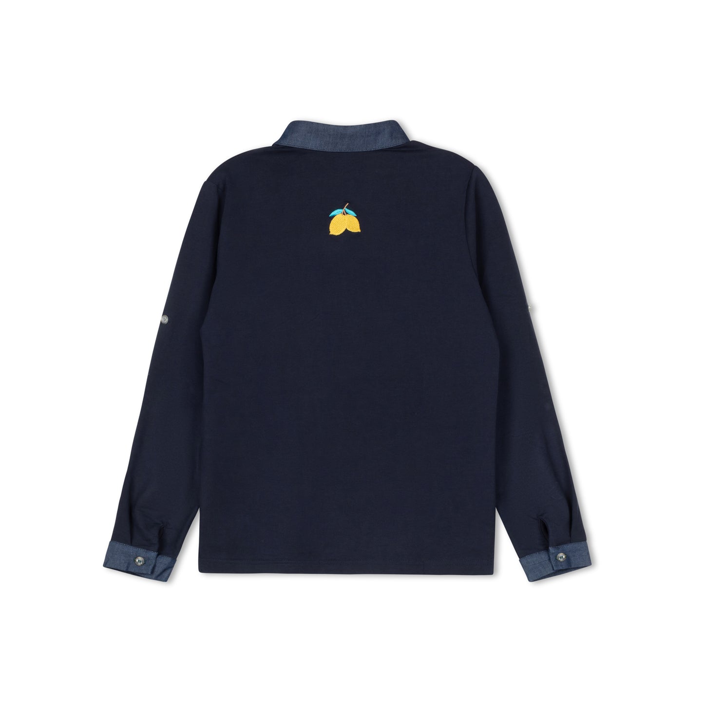 Lemon Polo with Roll Tab Sleeves