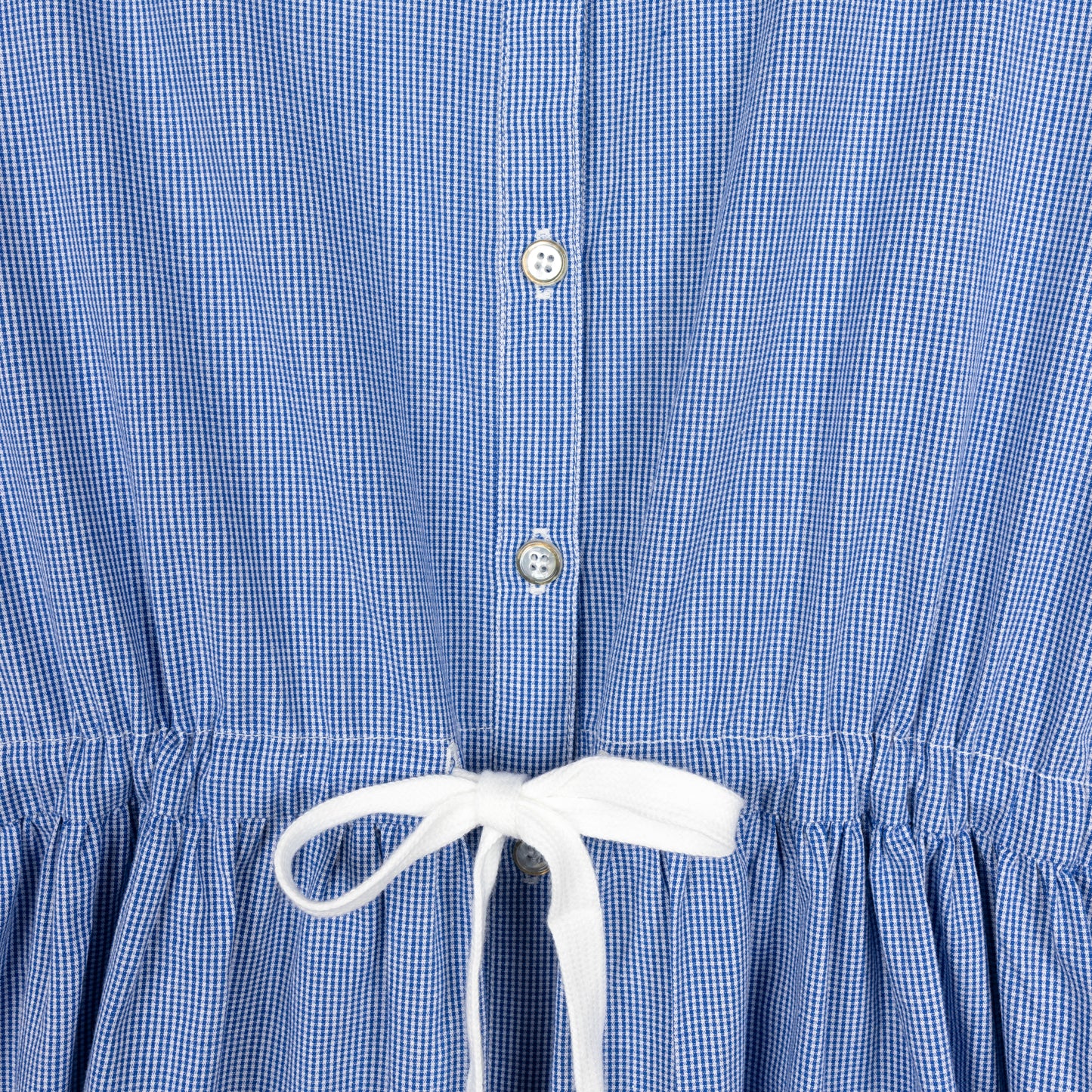 Micro Gingham Dress - Navy