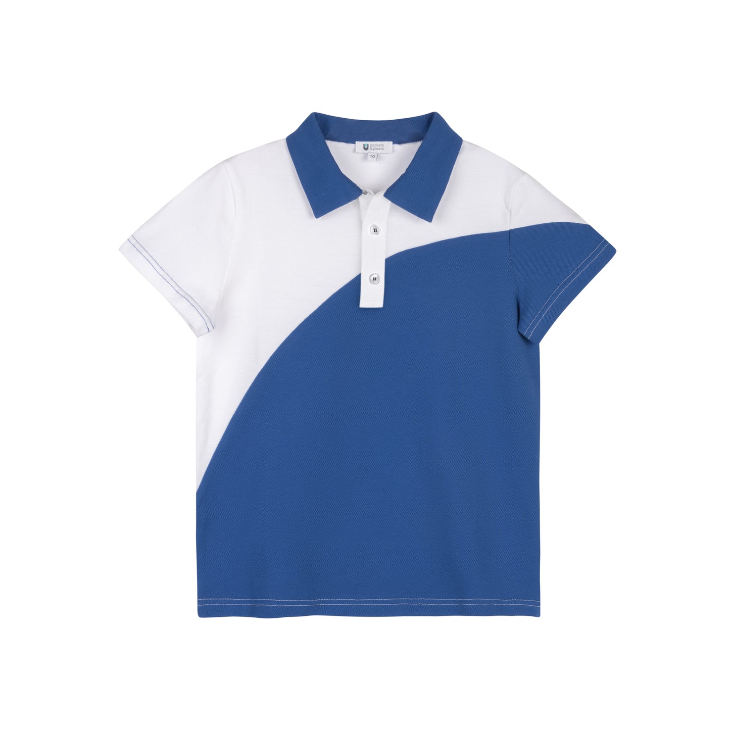 Colorblock Wave Polo S/S - Digital Blue