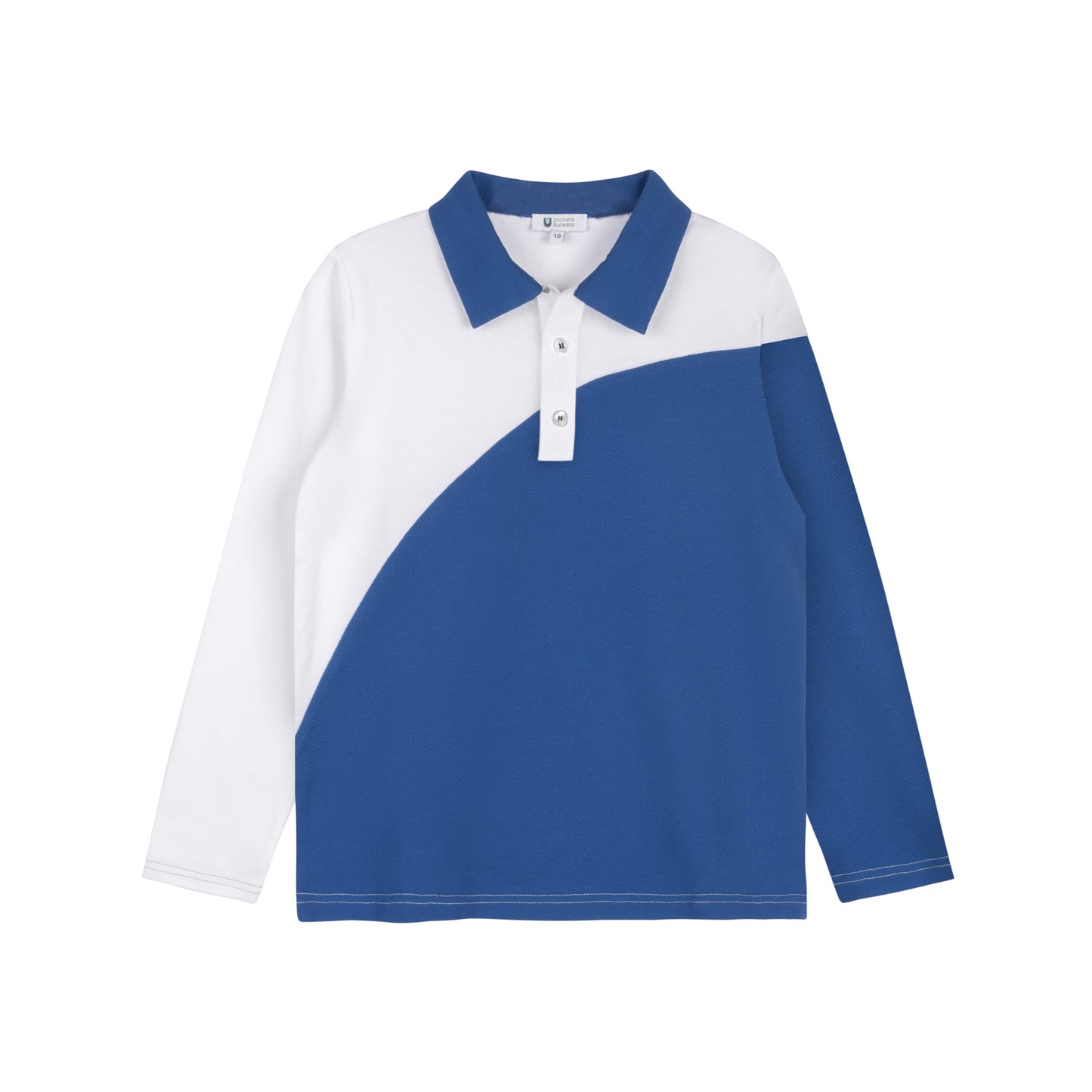 Colorblock Wave Polo L/S - Digital Blue