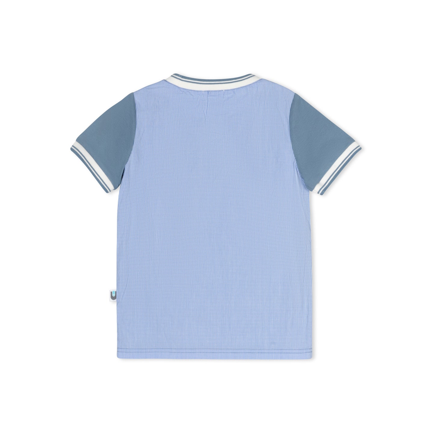 Micro Gingham Crew S/S - Light Blue