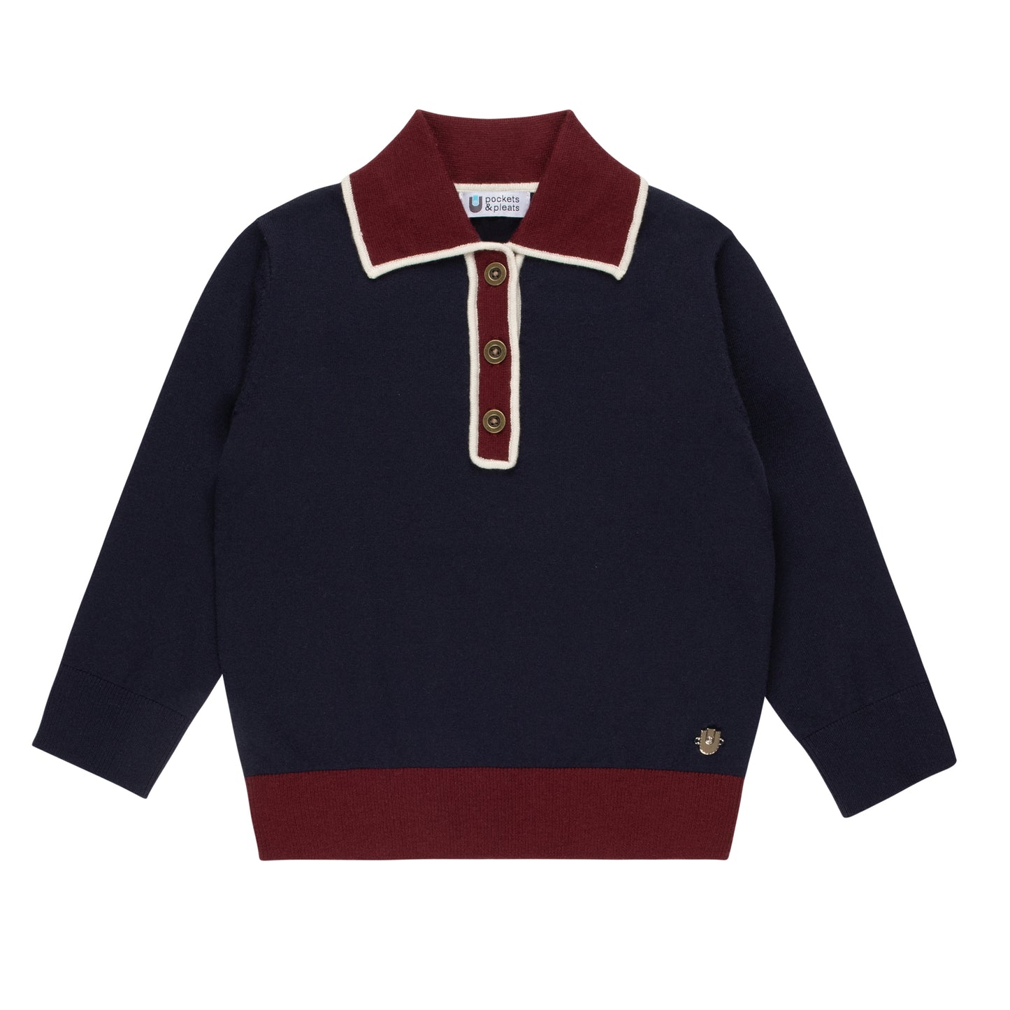 Contrast Collar Knit Top