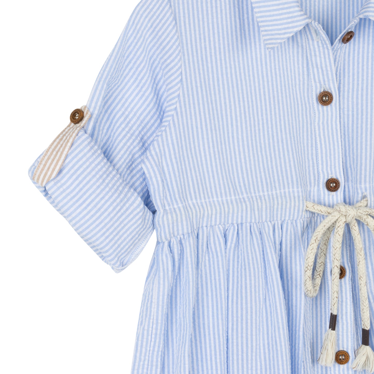 Seersucker Dress - Blue*