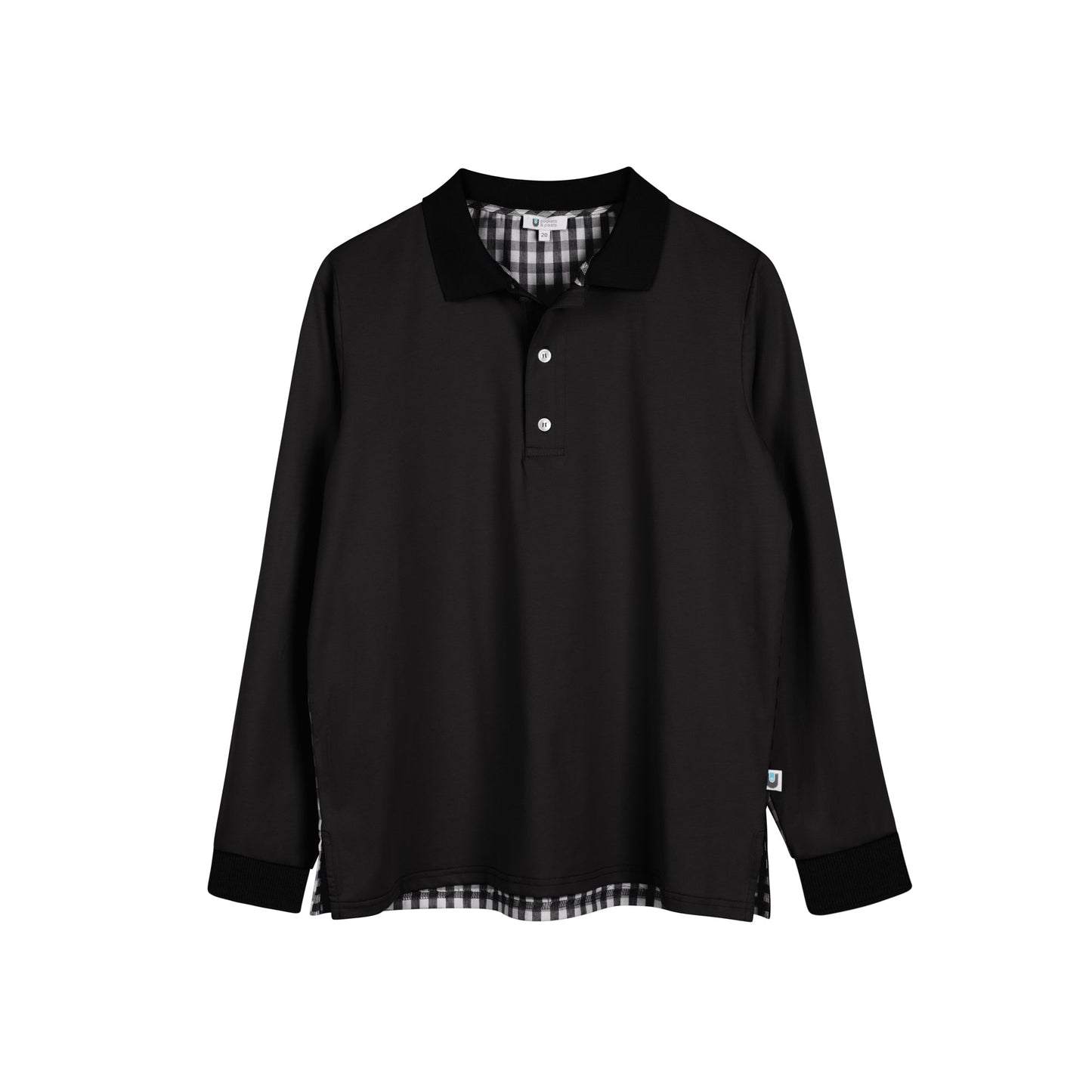 Gingham Polo L/S - Black