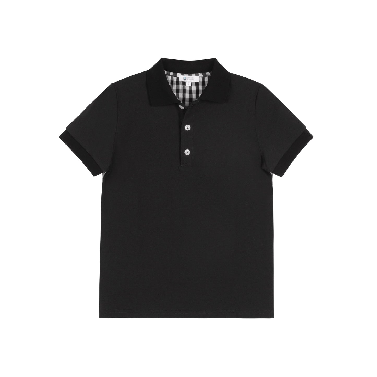 Gingham Polo S/S - Black