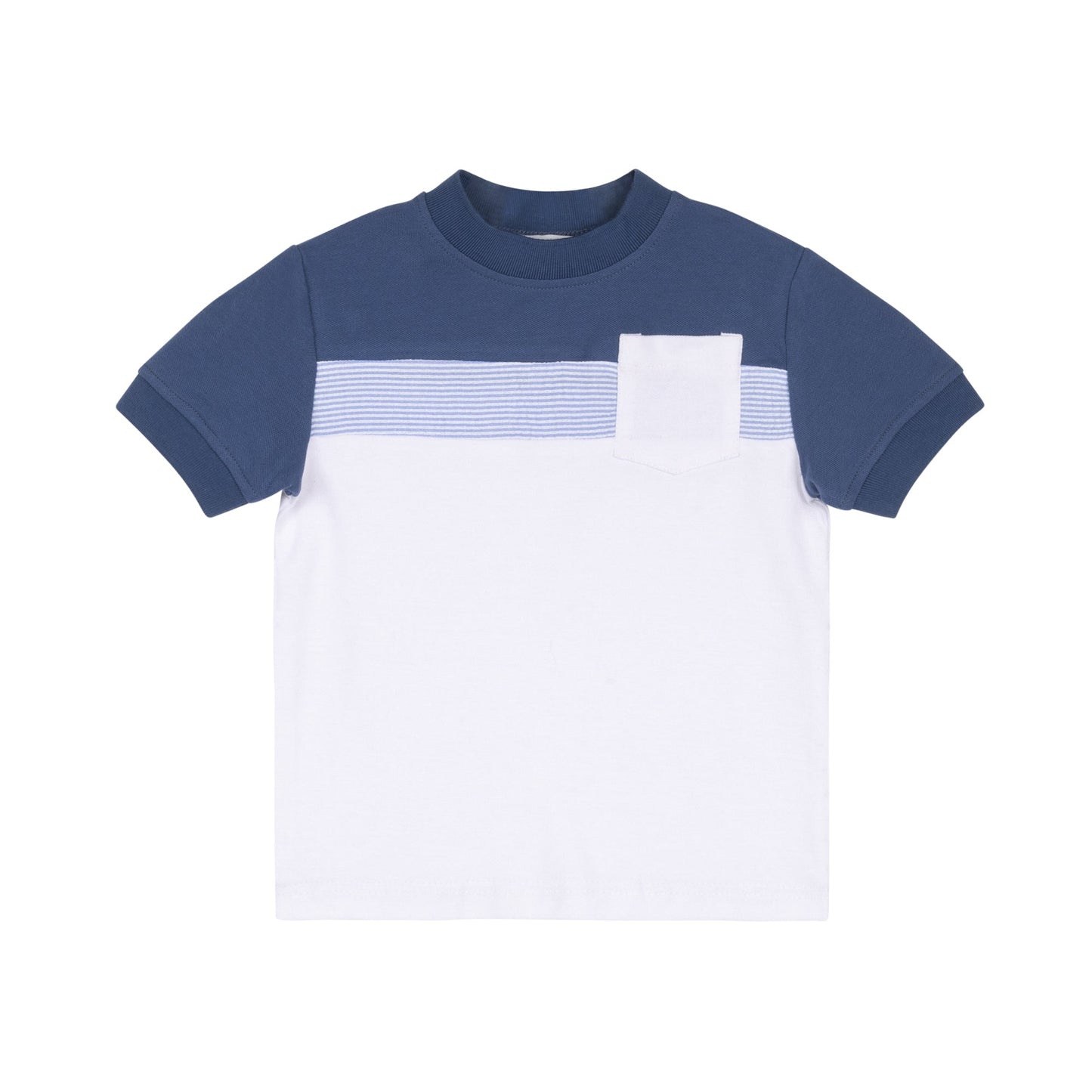 Seersucker Crew S/S - Blue