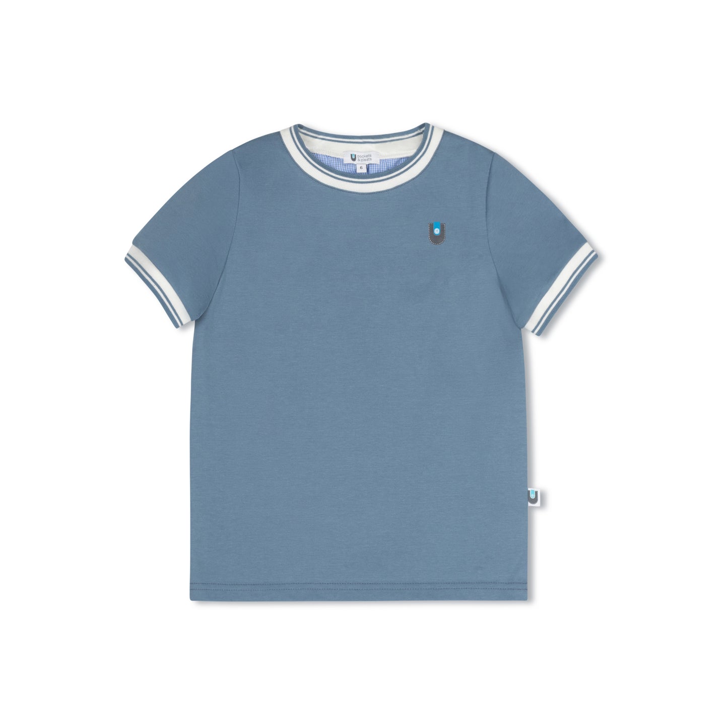 Micro Gingham Crew S/S - Light Blue