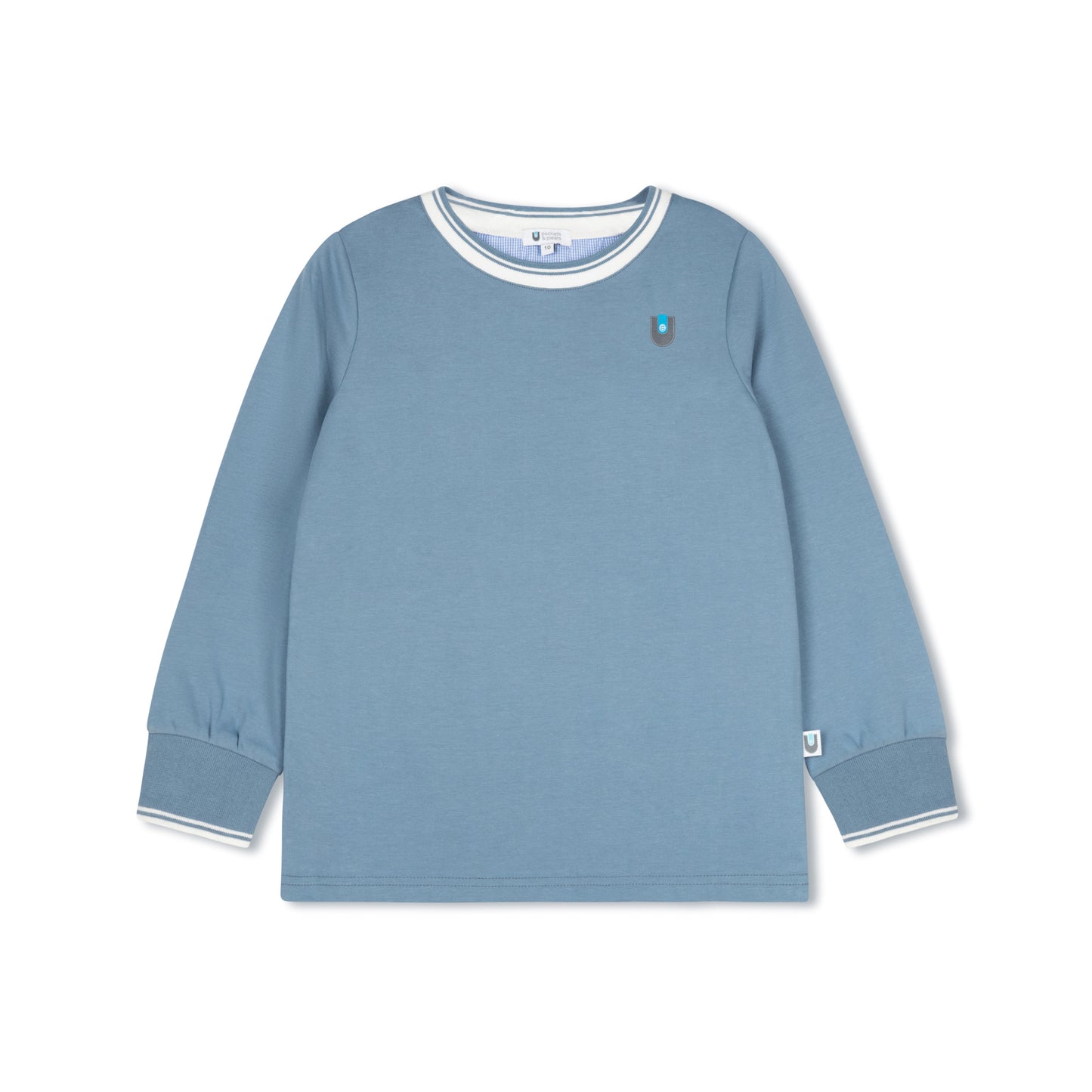 Micro Gingham Crew L/S - Light Blue