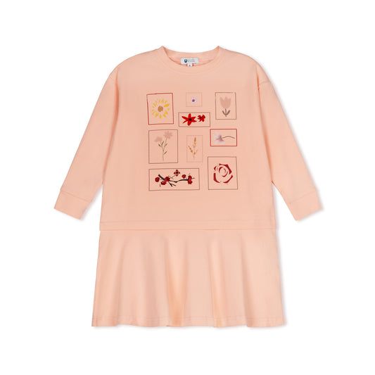 Blossom Art Dress - Peach