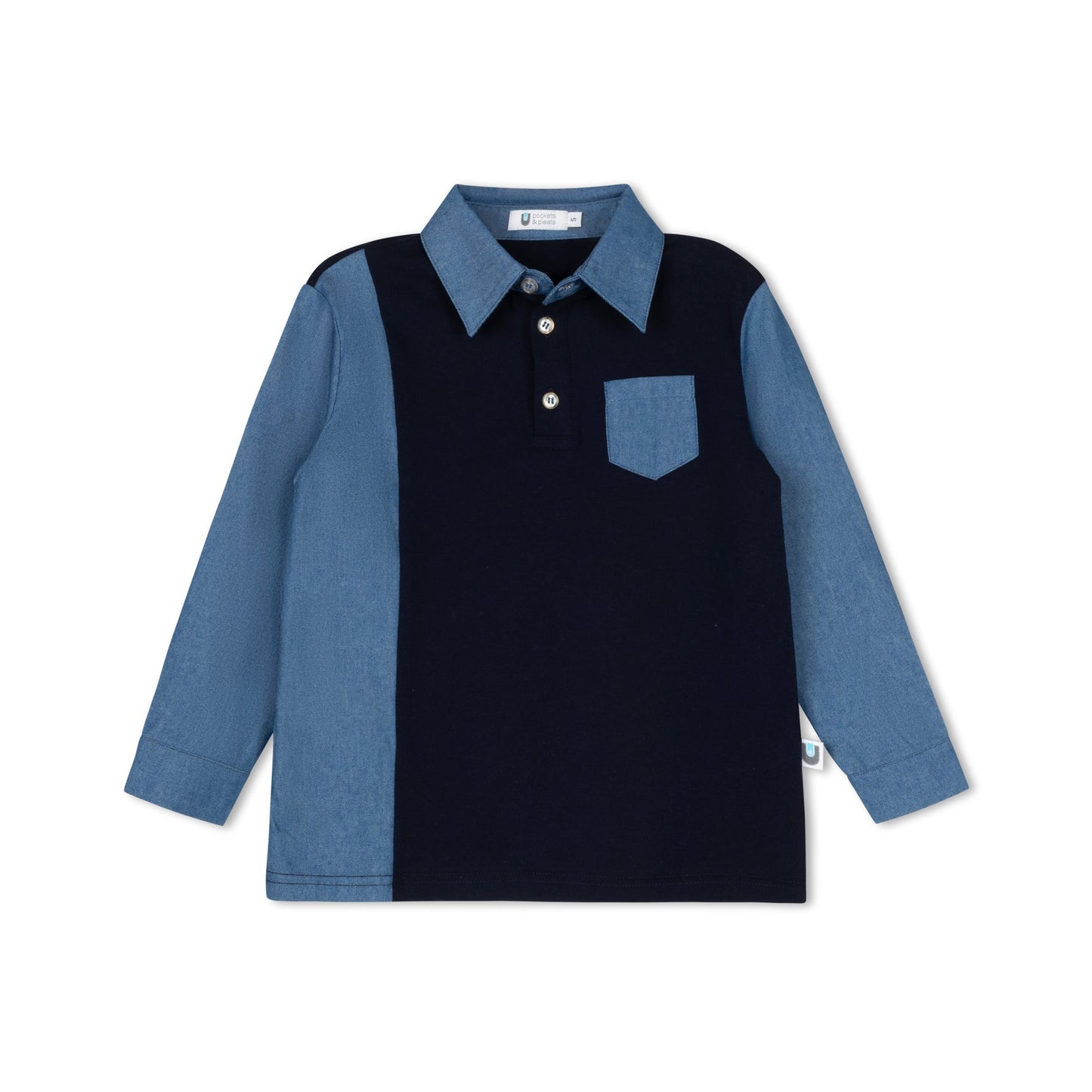 Drop Waisted Polo L/S - Chambray