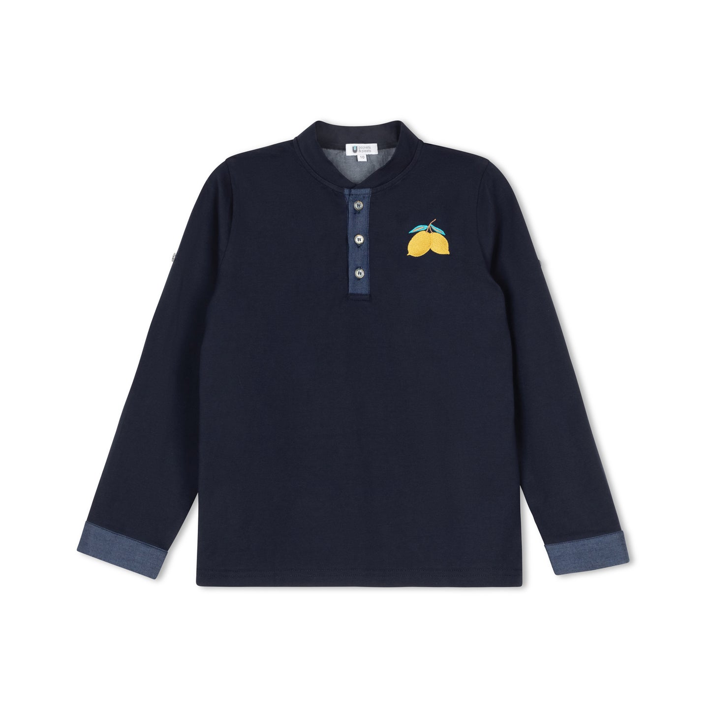 Lemon Crew with Roll Tab Sleeves