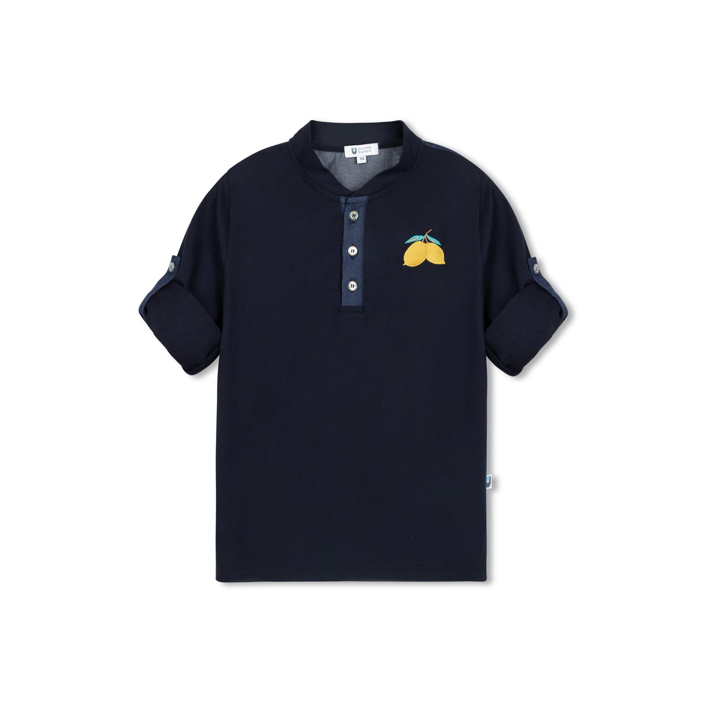 Lemon Crew with Roll Tab Sleeves