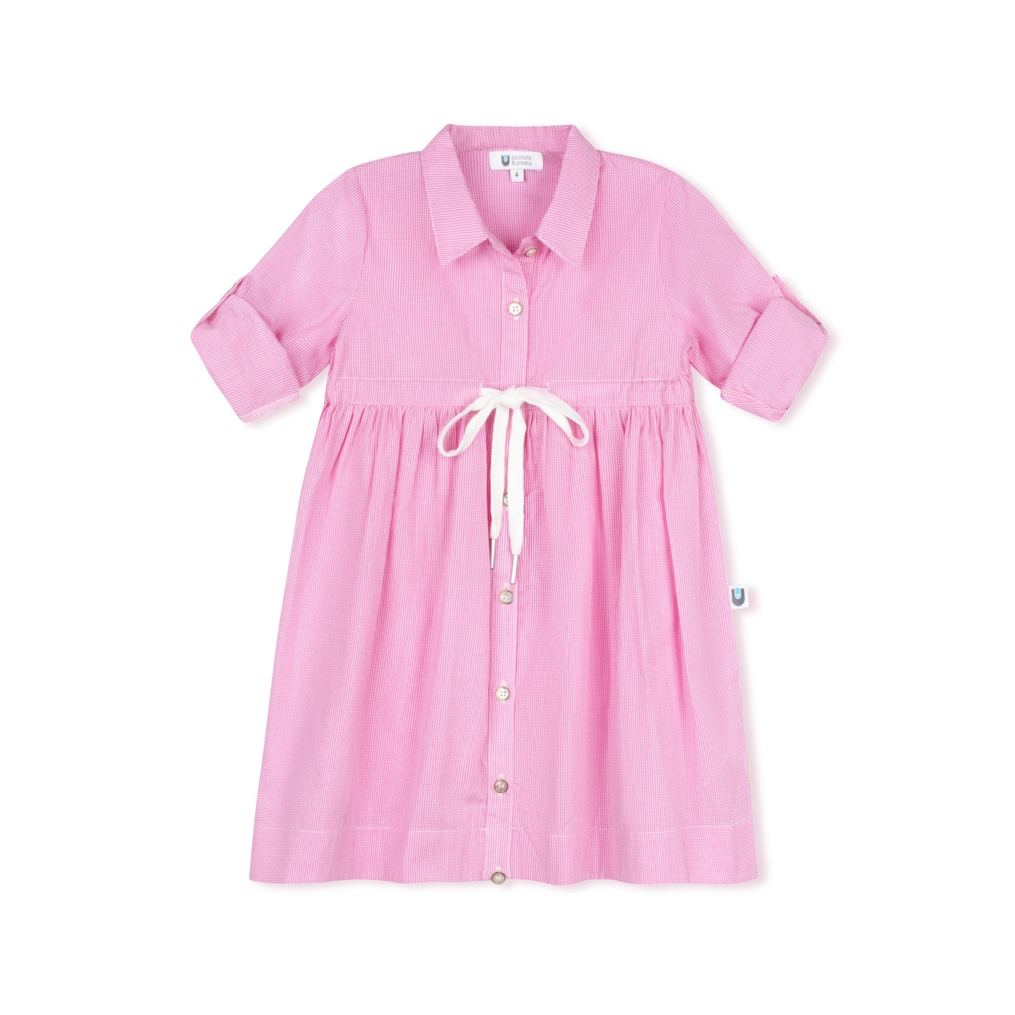 Micro Gingham Dress - Pink