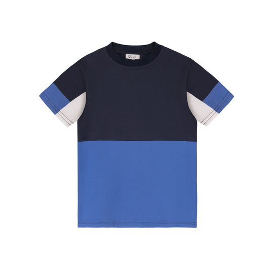 Colorblock Sleeve Crew S/S - Blue