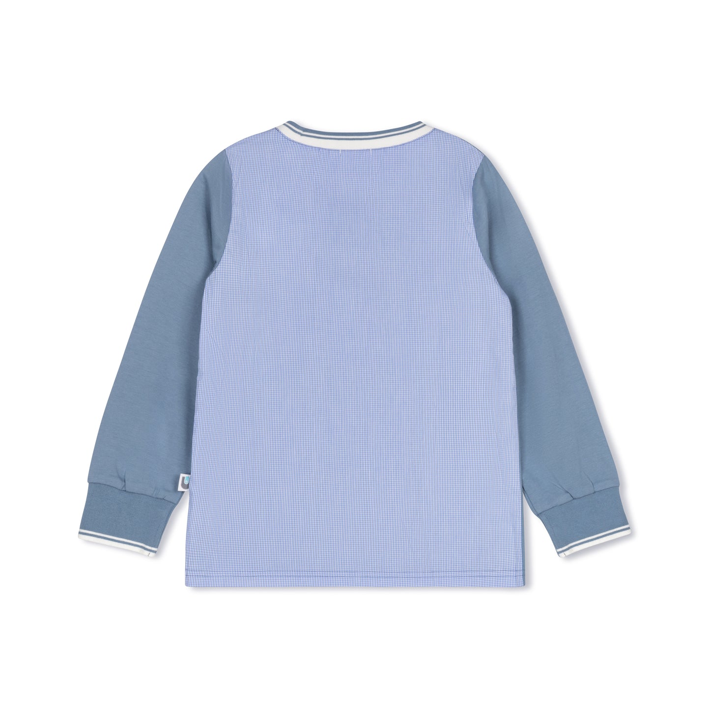 Micro Gingham Crew L/S - Light Blue