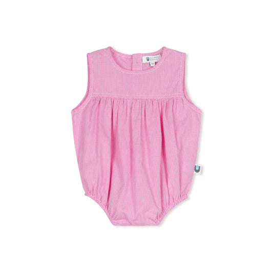 Micro Gingham Romper - Pink