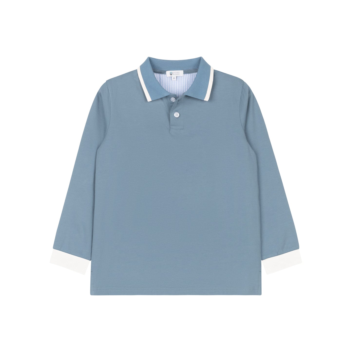 Seersucker Polo - L/S - Blue*